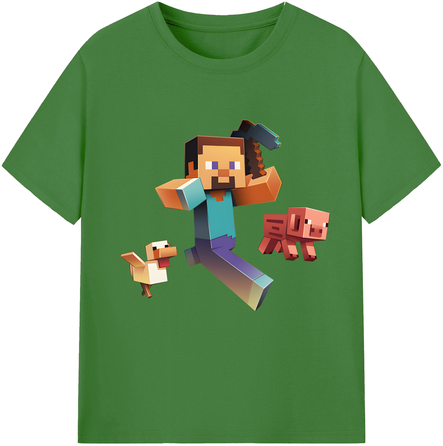 （画像用） マインクラフト ブロックの世界 Minecraft MC Block world レディースカジュアルプリントTシャツ（綿100％）